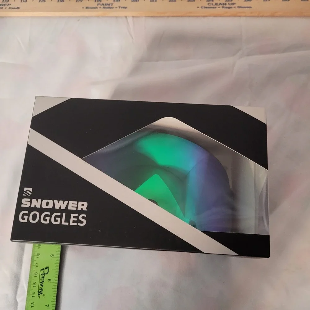 SNOWER A2-Vit Magnetic Ski Goggles Black Frame REVO Green Lens 18% VLT NEW